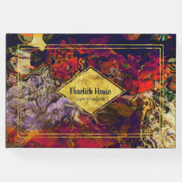 紫エレガント赤抽象芸術と金ゴールドアフェイククセント ゲストブック