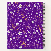 紫エレガント野花の名パーソナライズされた前 ノートブック (裏面)