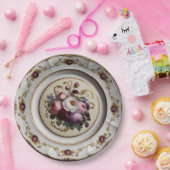 紫エレガント野花フローラセ結婚ラミック ペーパープレート (パーティー)