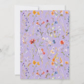 紫エレガント野花結婚式招待状 招待状 (裏面)