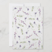 紫エレガント野草水色結婚の 招待状 (裏面)