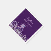 紫エレガント野草自転車赤ちゃんシャワー スタンダードカクテルナプキン (角)