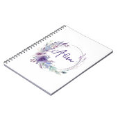 紫エレガント野草防穂水彩 ノートブック (左側)