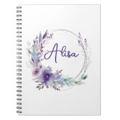 紫エレガント野草防穂水彩 ノートブック (正面)