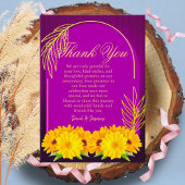 紫エレガント金ゴールドひま結婚わり記念日 サンキューカード