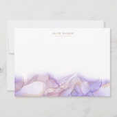 紫エレガント金ゴールドインク文房具ノートカード ノートカード (正面)