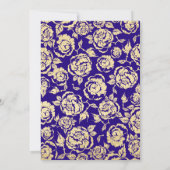 紫エレガント金ゴールドバラ90誕生日 招待状 (裏面)