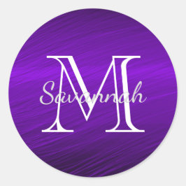 紫エレガント金フェイク属モノグラム ラウンドシール