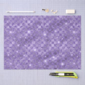紫エレガント金属グリッター模様 薄葉紙 (クラフト)