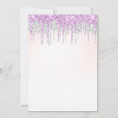 紫エレガント銀グリッター 招待状 (裏面)