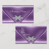紫エレガント銀ダイヤモンド宝石 名刺 (正面/裏面)