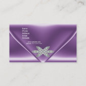 紫エレガント銀ダイヤモンド宝石 名刺 (裏面)