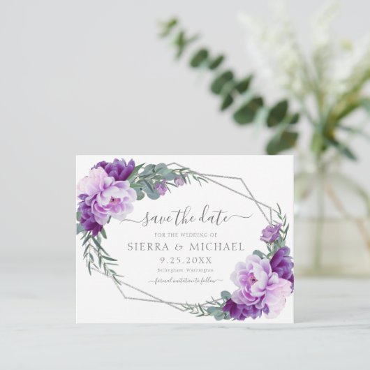 紫エレガント銀フローラの保存デー結婚タ (スタンド正面)