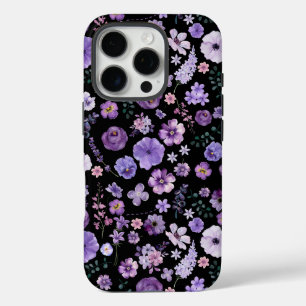 紫エレガント開花iPhone 16Proケース iPhone 16 Proケース
