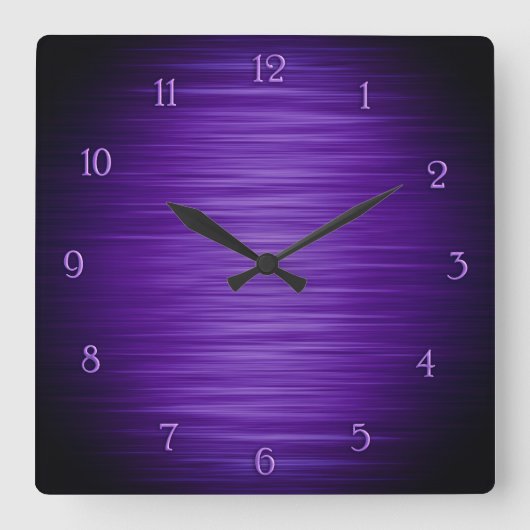 紫エレガント陰壁時計 スクエア壁時計 (正面)