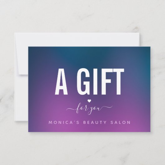 紫エレガント青グラデーションハートラブロマンチック (正面)