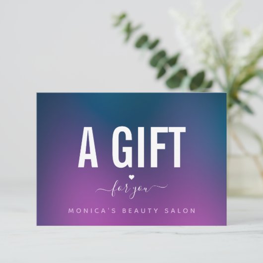 紫エレガント青グラデーションハートラブロマンチック (スタンド正面)