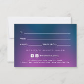 紫エレガント青グラデーションハートラブロマンチック (裏面)