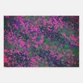 紫エレガント青ピンクと赤の花模様 ラッピングペーパーシート (正面2)