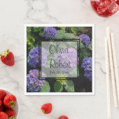 紫エレガント青マゼンダ花模様 スタンダードランチョンナプキン (インサイチュ)