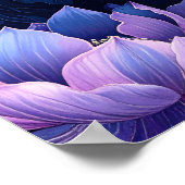 紫エレガント青蓮華模様ポスター ポスター (角)