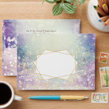 紫エレガント青金ゴールドジオメト結婚リ