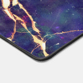 紫エレガント青金ゴールド大理石の追加ネームモノグラム デスクマット (コーナー)