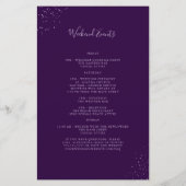 紫エレガント黄の結婚歓迎の日程 (裏面)