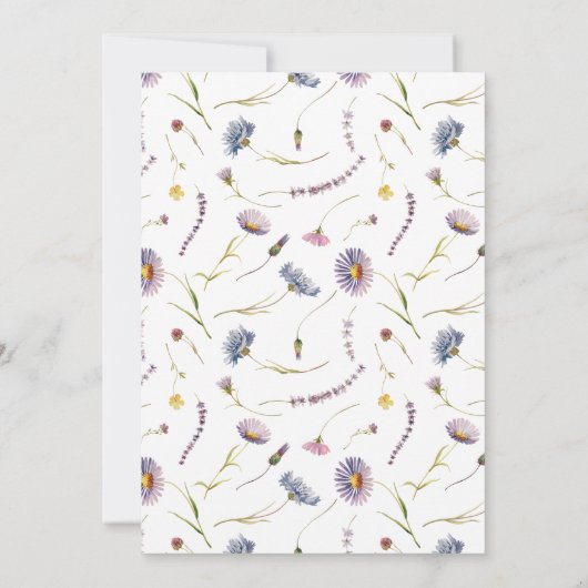 紫エレガント黄フローラ卒業パーティー 招待状 (裏面)