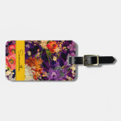 紫エレガント黄花柄 ラゲッジタグ (正面横)