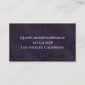 紫エレガント黒ヒョウのメイクアップアーティスト 名刺 (裏面)