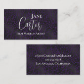 紫エレガント黒ヒョウのメイクアップアーティスト 名刺 (正面/裏面)