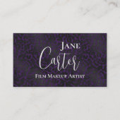 紫エレガント黒ヒョウのメイクアップアーティスト 名刺 (正面)