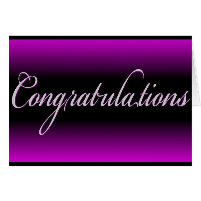 紫エレガント黒フェードおめでとうカード (正面横)