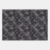 紫エレガント黒フローラ ラッピングペーパーシート (正面2)