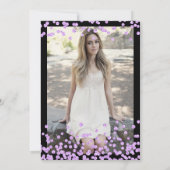 紫エレガント黒紙吹雪写真甘い16 招待状 (裏面)