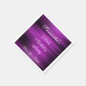 紫エレガント100誕生日 スタンダードカクテルナプキン (角)