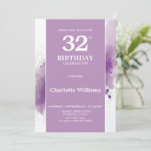 紫エレガント32番目誕生祝い 招待状 (スタンド正面)