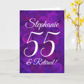 紫エレガント55と退職したHappy Retiment カード (黄色い花)