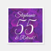 紫エレガント55と除退職した職パーティー スタンダードカクテルナプキン (正面)