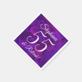 紫エレガント55と除退職した職パーティー スタンダードカクテルナプキン (角)