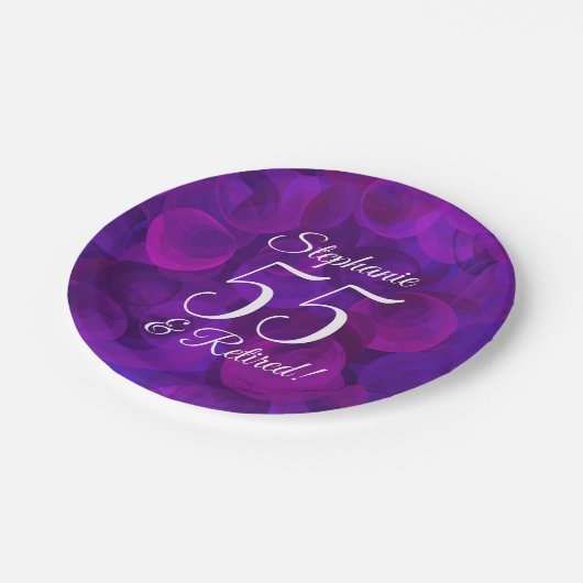 紫エレガント55と除退職した職パーティー ペーパープレート (アングル)