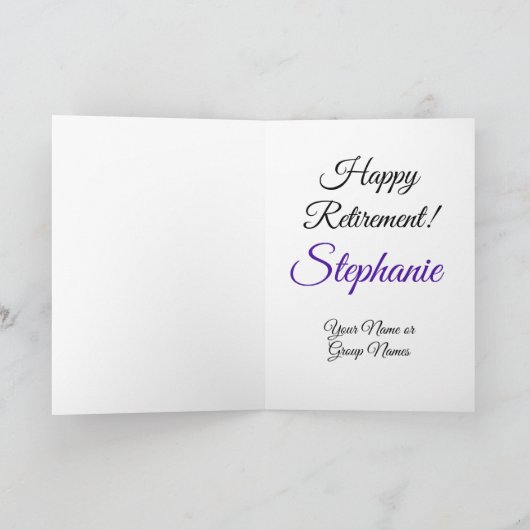 紫エレガント60と幸福な退職した退職 カード (内部)