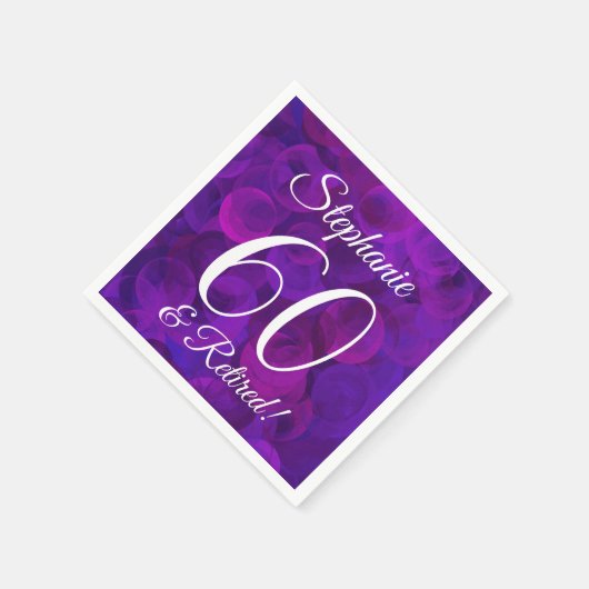 紫エレガント60と除退職した職パーティー スタンダードカクテルナプキン (角)
