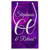 紫エレガント60と除退職した職パーティー スモールペーパーバッグ (裏面)