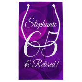 紫エレガント65および除退職した職パーティー スモールペーパーバッグ (裏面)