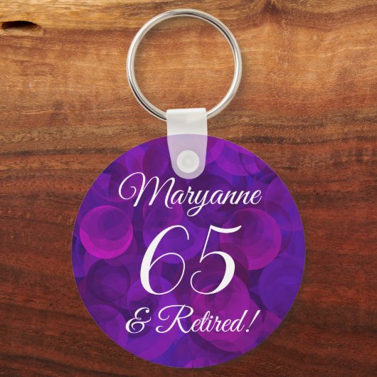 紫エレガント65と退職退職した キーホルダー (正面)