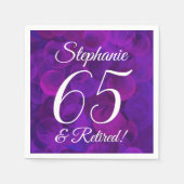 紫エレガント65と除退職した職パーティー スタンダードカクテルナプキン (正面)