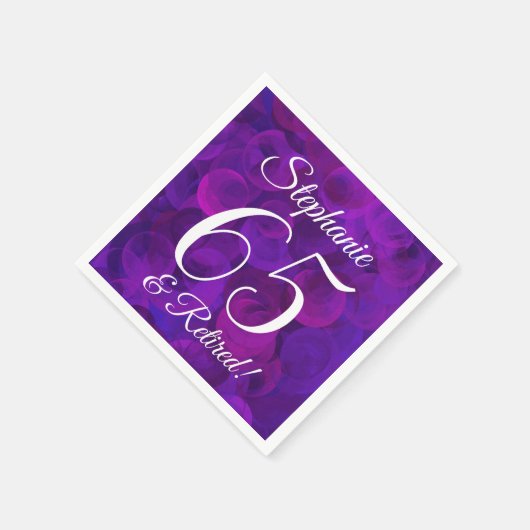 紫エレガント65と除退職した職パーティー スタンダードカクテルナプキン (角)