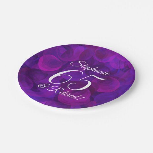紫エレガント65と除退職した職パーティー ペーパープレート (アングル)